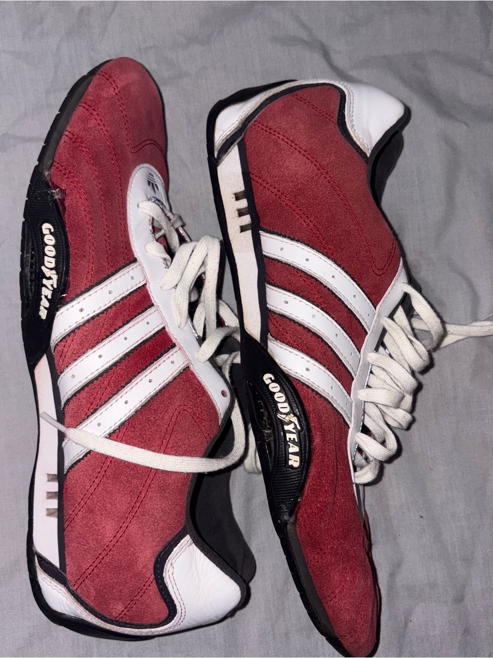 Adidas Men's Racing GoodYear Vintage Red Suede Driving Sneakers size 10